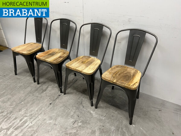 Bolero 4er Set Stühle mit Holzsitz Catering – Bild 2