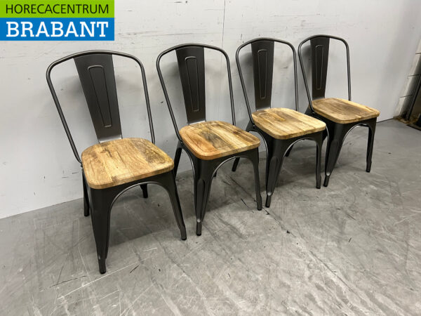 Bolero 4er Set Stühle mit Holzsitz Catering – Bild 3