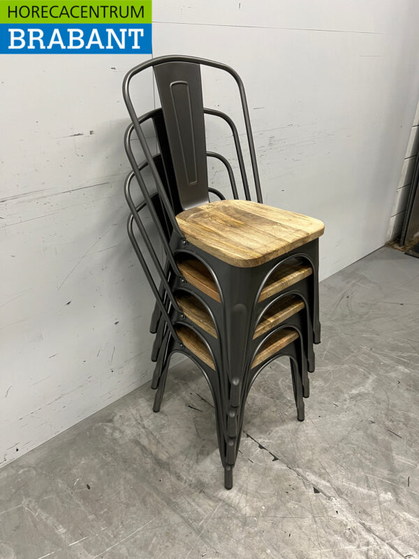 Bolero 4er Set Stühle mit Holzsitz Catering – Bild 9
