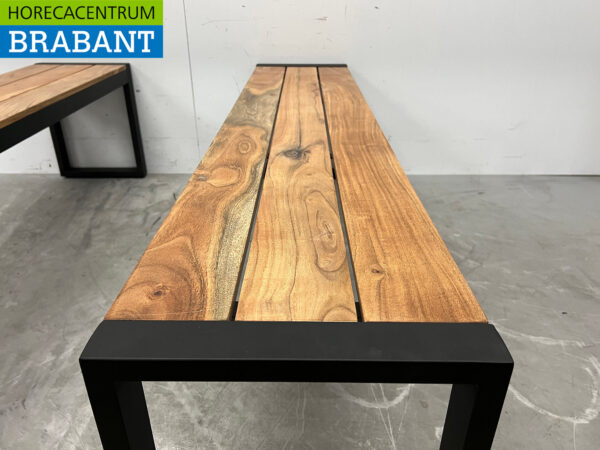 Bolero Set aus 2 Stahlbänken mit Holzsitz Catering – Bild 4