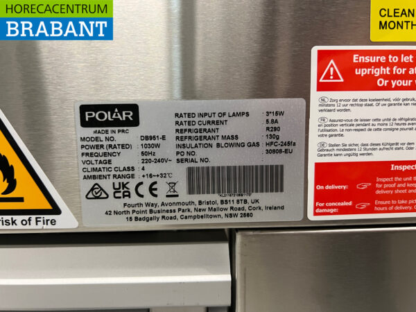 Polar Kühlvitrine Gebäckvitrine 385 Liter 230V Horeca – Bild 7