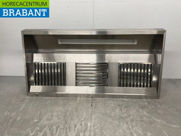 Schräge Dunstabzugshaube aus Edelstahl Modell 200 cm 230V Horeca