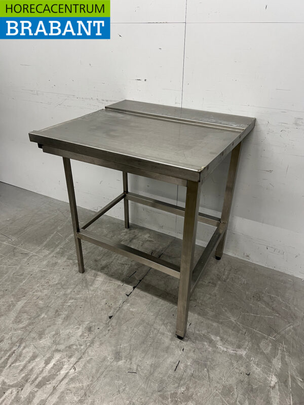 Edelstahl Entwässerungstisch T.B.V. Spülmaschine 80 cm Horeca – Bild 2