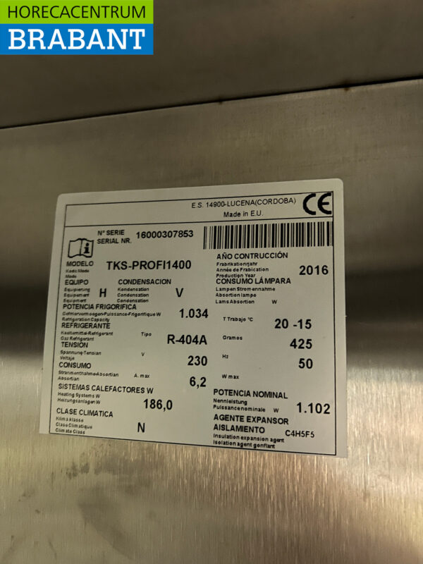 Asber Doppeltürige Gefriertruhe aus Edelstahl 1400 Liter 230V Horeca – Bild 5