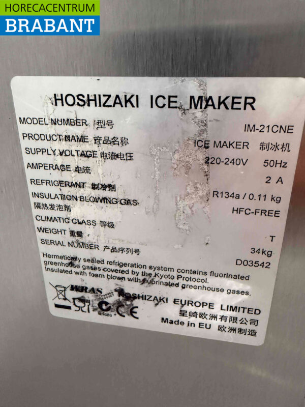 Edelstahl Hoshizaki IM-21CNE mit 11,5 kg Bunker Produziert 25 kg pro Tag 230V Horeca – Bild 5