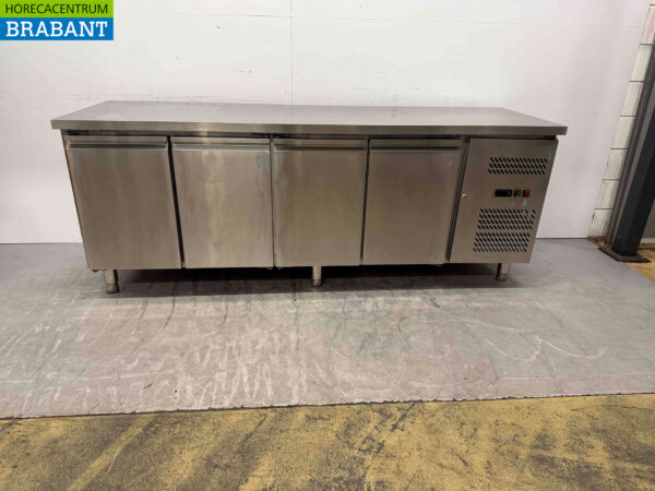 Gekühlte Werkbank aus Edelstahl 4 Türen 223 cm 230V Horeca