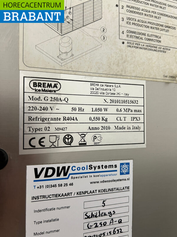 Edelstahl Brema G 250A Q Schäl-Eismaschine 250 kg pro Tag 230V Horeca – Bild 4