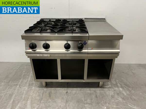 Fagor 4-Flammen-Herd aus Edelstahl mit Arbeitsplatte 105 cm GAS Horeca