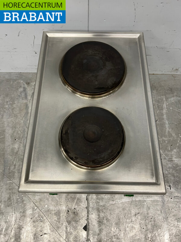 2-Flammen-Elektroherd aus Edelstahl 40 cm 400V Horeca – Bild 4