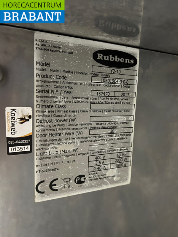 Rubbens Y2-10 Schockkühler/Gefrierschrank aus Edelstahl 10 x 1/1 GN 230V Horeca – Bild 5