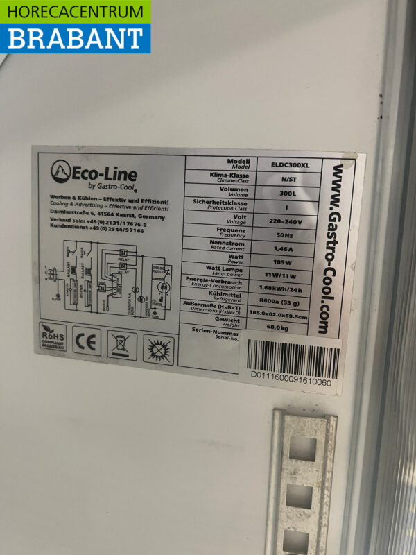Gastro-Cool Glastürkühlschrank 300 Liter 230V Horeca – Bild 5