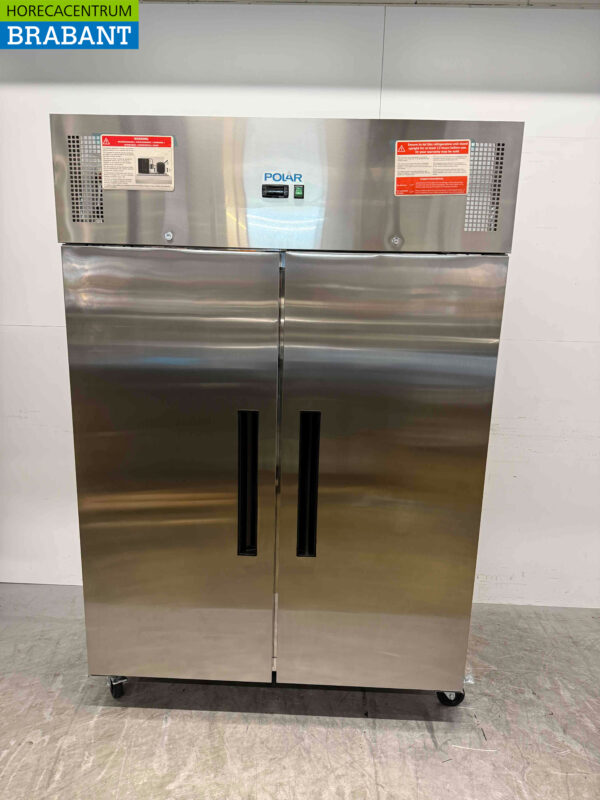Edelstahl Polar G595 Doppeltüriger 2-türiger Kühlschrank 1200 Liter 230V Horeca