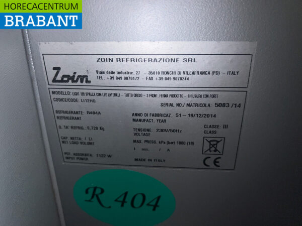 Zoin Wandkühlschrank 120,5 cm 230V Horeca – Bild 6