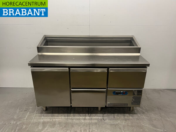 Edelstahl Metos Saladette Gekühlte Werkbank 163 cm 230V Horeca