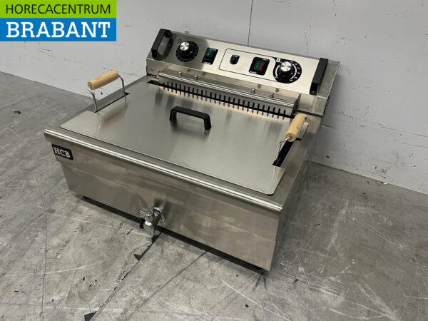 Edelstahl Fischfriteuse Oilball Fryer Friteuse 20 Liter 400V Horeca – Bild 2