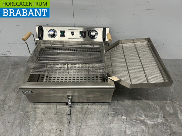 Edelstahl Fischfriteuse Oilball Fryer Friteuse 20 Liter 400V Horeca – Bild 5