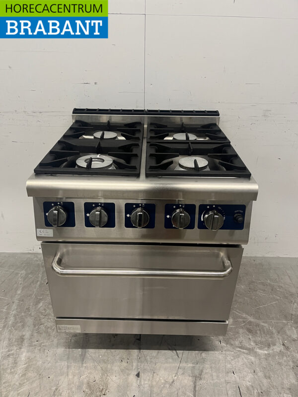 4-Flammen-Edelstahlherd mit Backofen GAS Catering