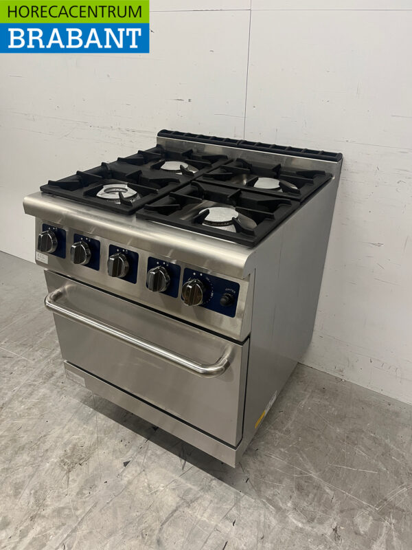 4-Flammen-Edelstahlherd mit Backofen GAS Catering – Bild 2
