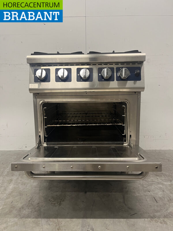 4-Flammen-Edelstahlherd mit Backofen GAS Catering – Bild 5
