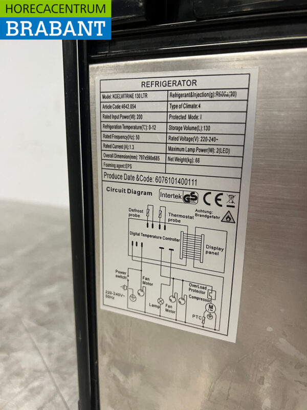 Kühlvitrine 130 Liter 230V Horeca – Bild 6