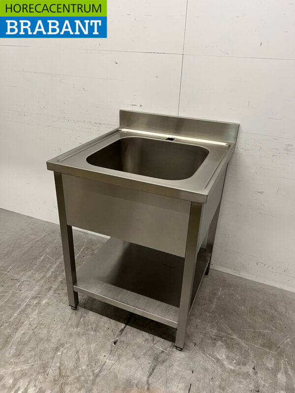 Edelstahl-Spültisch mit Untergestell 70 x 70 x 89 cm Catering – Bild 2