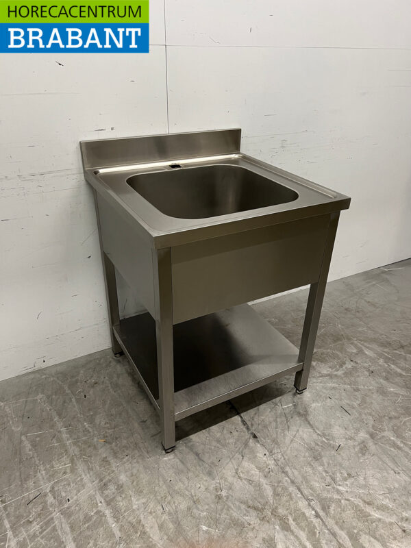 Edelstahl-Spültisch mit Untergestell 70 x 70 x 89 cm Catering – Bild 3