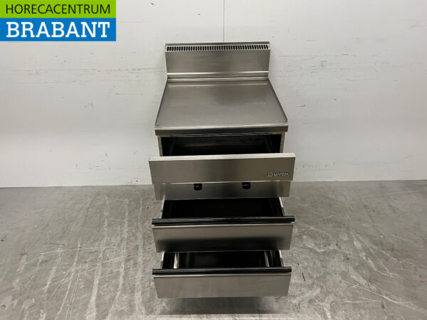 Mareno Arbeitsschrank aus Edelstahl Neutraler Schrank 60 cm mit 3 Schubladen Catering – Bild 4
