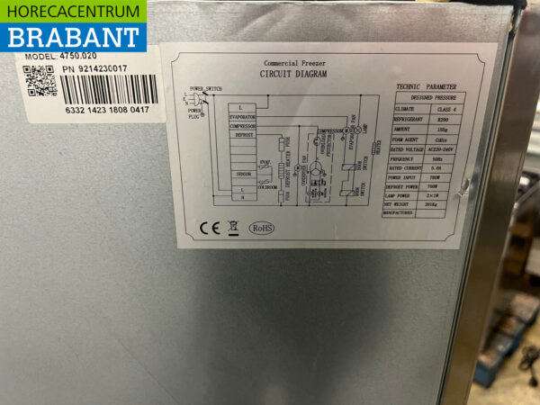 Ecofrost Doppeltüriger Gefrierschrank aus Edelstahl 1300 Liter 230V Horeca – Bild 6