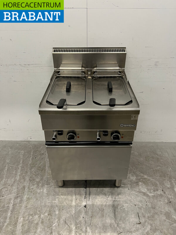 Edelstahl Mareno Doppelfritteuse 2 x 10 Liter 400V Horeca