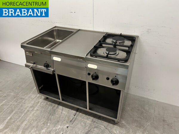 Edelstahl Electrolux Bainmarie Backlinie und 2 Brenner Erdgas 105 cm 230V + Gas Horeca – Bild 2
