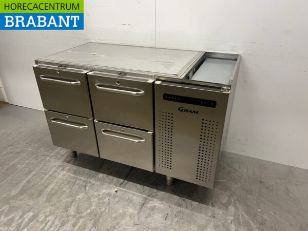 Edelstahl Gram Kühlschrank 129 cm 4 Schubladen 230V Catering – Bild 2