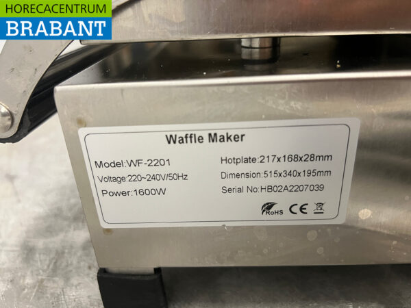 Kippbares Waffeleisen aus Edelstahl mit Zeitschaltuhr 230V Catering – Bild 5