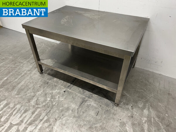 Edelstahl-Arbeitstisch mit Zwischenboden 100 x 70 x 61 cm Horeca – Bild 2