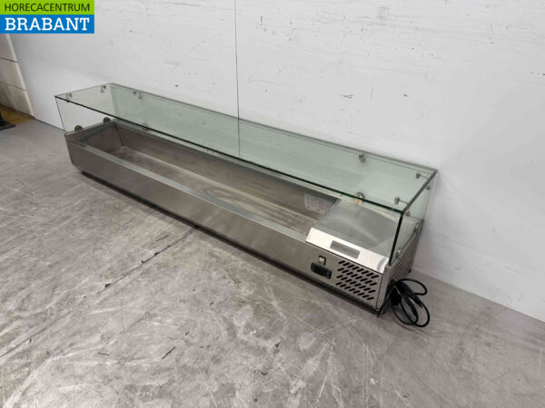 Thekenvitrine aus Edelstahl Thekenkühler saladière 9 x 1/4 GN 180 cm Horeca – Bild 2