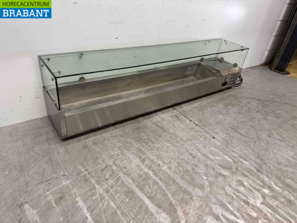 Thekenvitrine aus Edelstahl Thekenkühler saladière 9 x 1/4 GN 180 cm Horeca – Bild 3