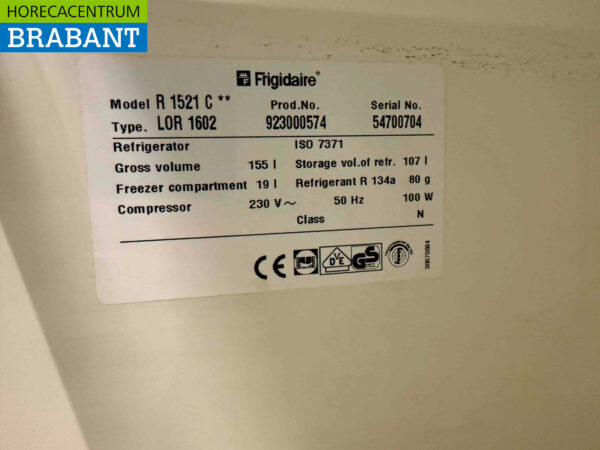 Frigidaire Kühlschrank mit Gefrierfach 155 Liter 230V Horeca – Bild 5