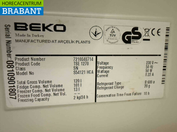 Beko Kühlschrank mit Gefrierfach 155 Liter 230V Horeca – Bild 5