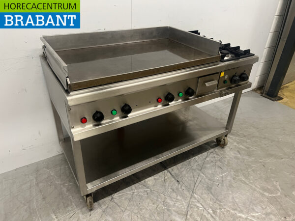 Edelstahl Backstraße mobile Adieu Griddle und 2 Brenner Herd 400V/230V/Gas Horeca – Bild 4