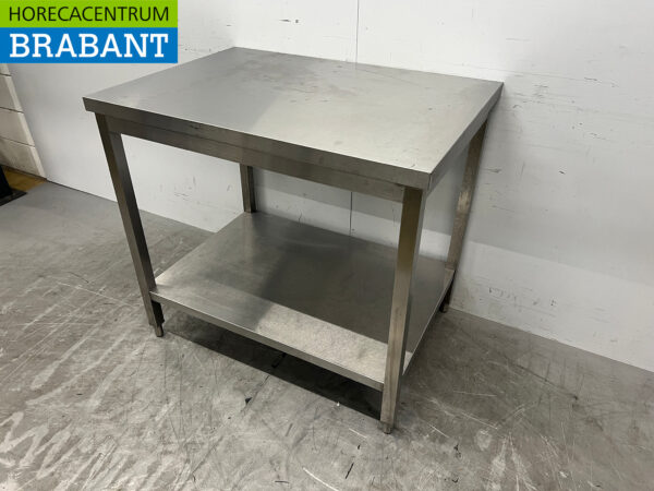 Arbeitstisch aus Edelstahl mit Zwischenboden 100 x 70 x 92 cm Catering – Bild 2