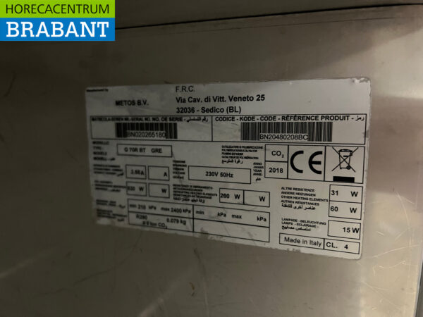 Metos Eintüriger Gefrierschrank aus Edelstahl 617 Liter 230V Horeca – Bild 5