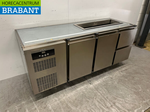 Edelstahl Sagi Gekühlte Werkbank 2 Türen und 2 Schubladen 185 cm 230v Horeca – Bild 3