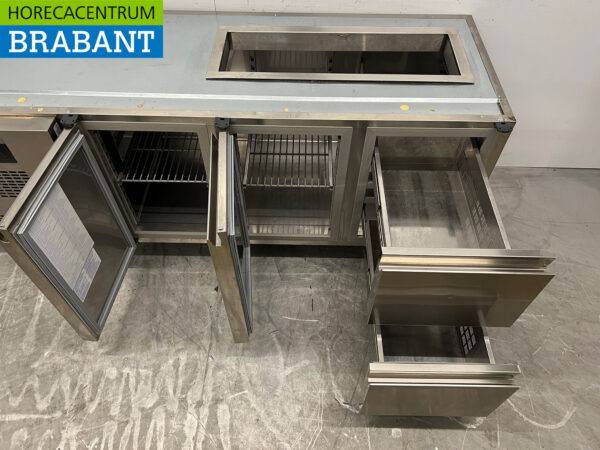 Edelstahl Sagi Gekühlte Werkbank 2 Türen und 2 Schubladen 185 cm 230v Horeca – Bild 5