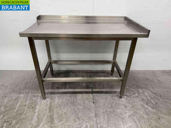 Edelstahl Drainagetisch T.B.V. Durchschiebbare Spülmaschine 125,5 cm Horeca