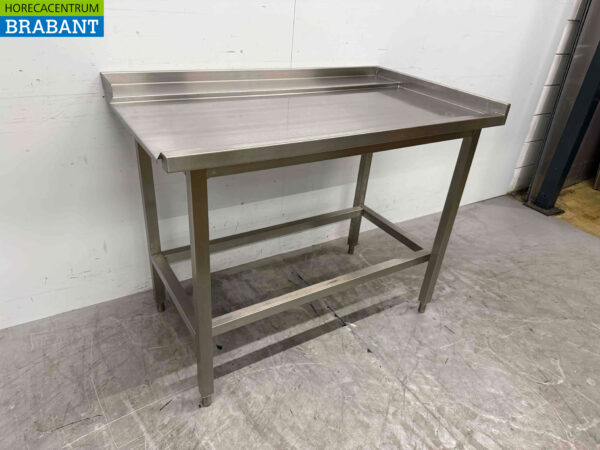 Edelstahl Drainagetisch T.B.V. Durchschiebbare Spülmaschine 125,5 cm Horeca – Bild 2