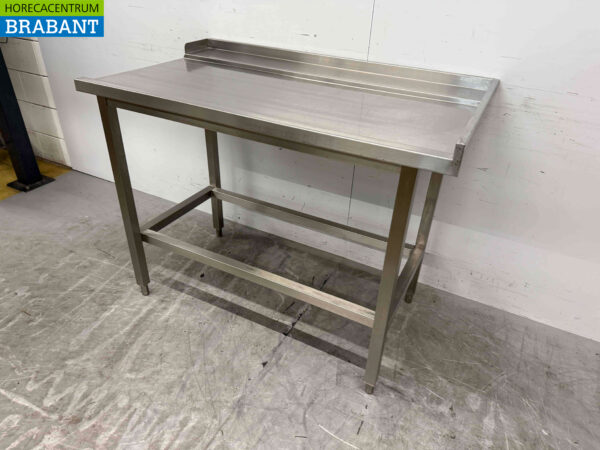Edelstahl Drainagetisch T.B.V. Durchschiebbare Spülmaschine 125,5 cm Horeca – Bild 3