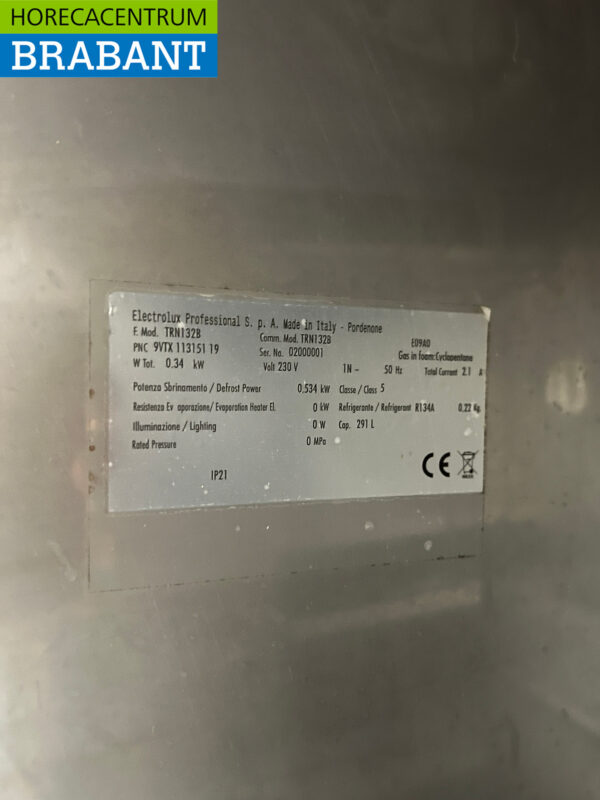 Edelstahl Zanussi gekühlte Werkbank 1 Tür und 2 Schubladen 127,5 cm 230V Horeca – Bild 6