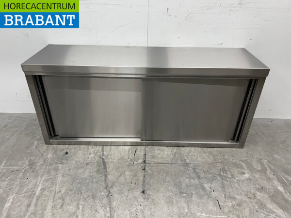 Edelstahl-Hängeschrank 2 Schiebetüren 140 cm Catering