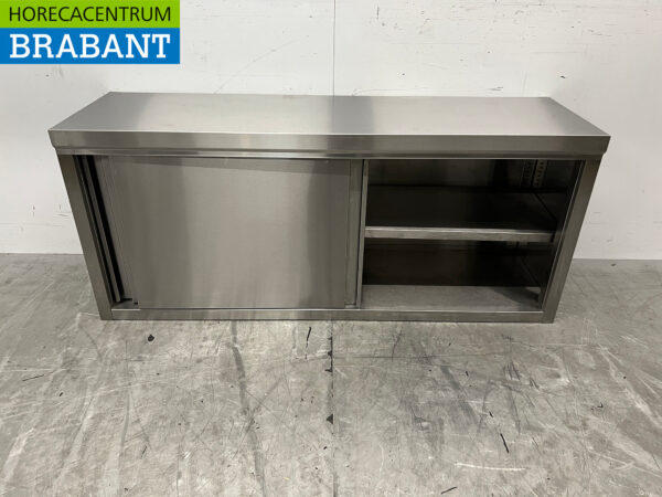 Edelstahl-Hängeschrank 2 Schiebetüren 140 cm Catering – Bild 4