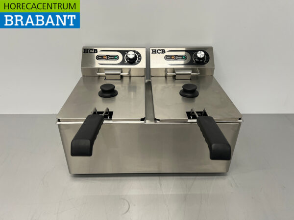 Edelstahl HCB Doppelfritteuse 2 x 8 Liter 230V Horeca