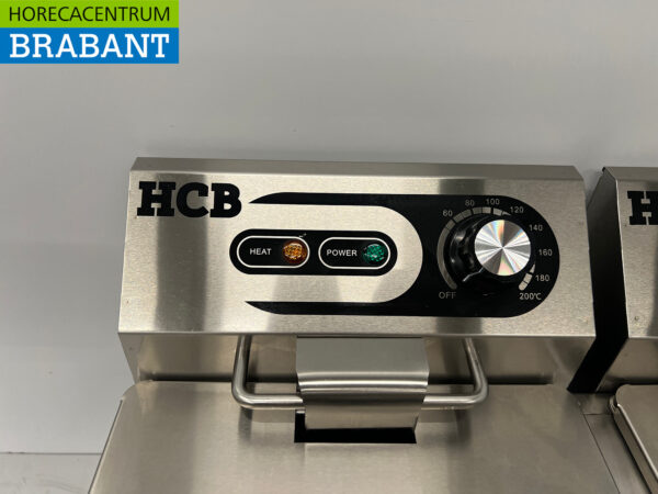 Edelstahl HCB Doppelfritteuse 2 x 8 Liter 230V Horeca – Bild 4